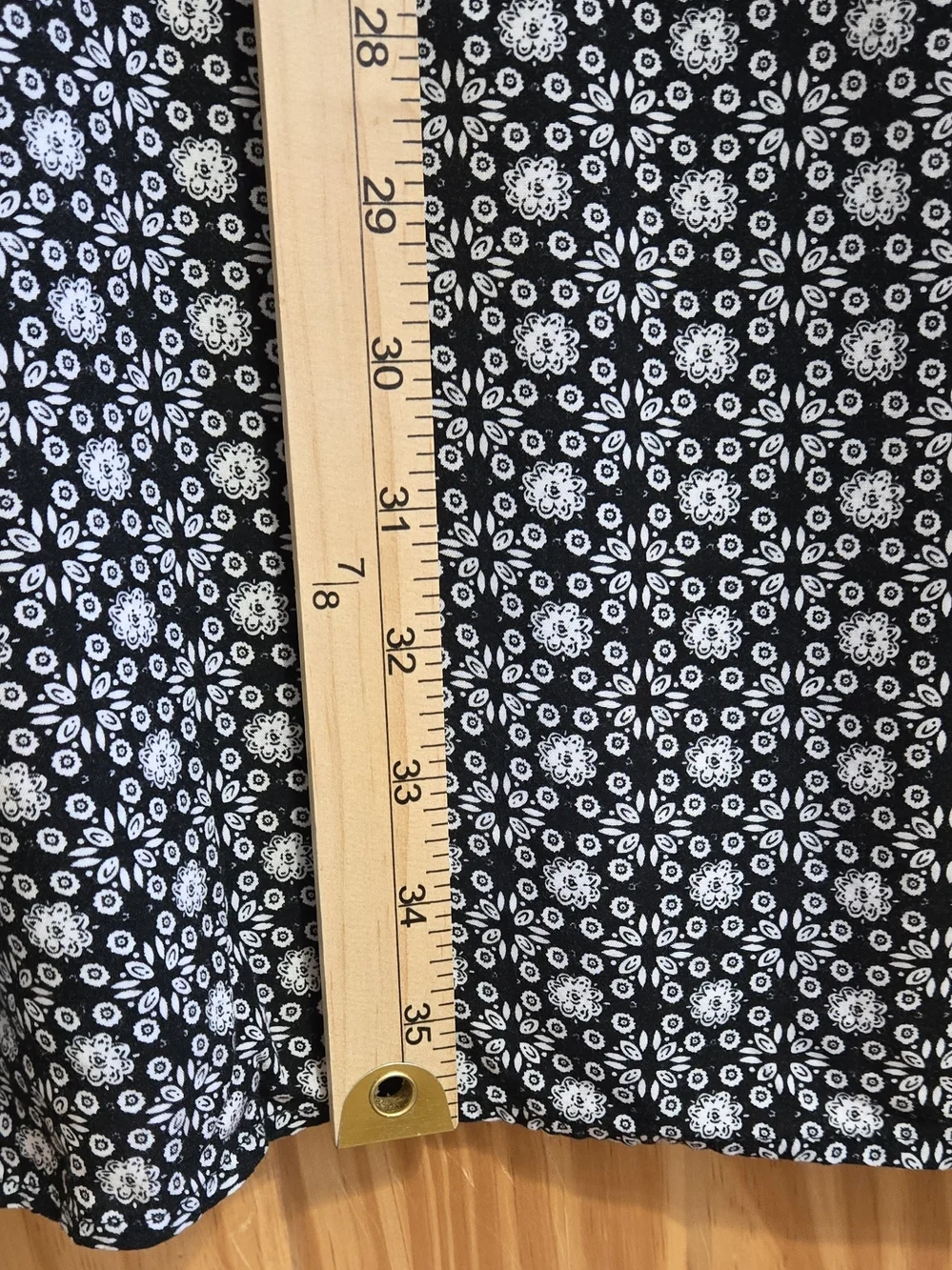 Black Floral‎ Print Maxi Skirt with Elastic Waist